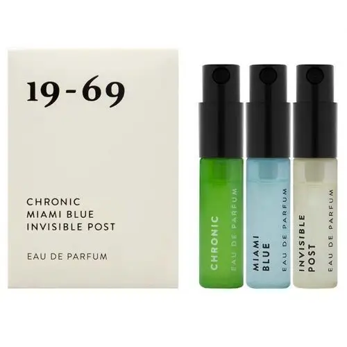 19-69 the collection three edp (3 references). miami blue, invisible post, chronic (3 x 2,5 ml)
