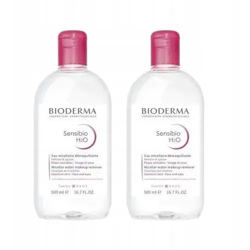 2x Bioderma Sensibio H2O Płyn Micelarny Do Skóry Wrażliwej 500 ML