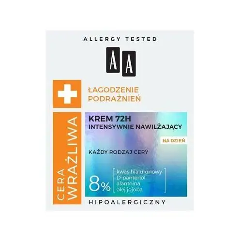 Aa cera wrażliwa łagodzenie podrażnień krem 72h intensywnie nawilżający na dzień 50ml