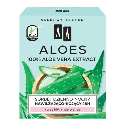 Aa aloes 100% aloe vera extract hydro sorbet dzienno-nocny 48h nawilżająco-kojący 50ml