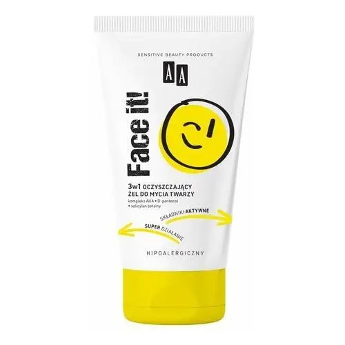 AA Face It!, Żel oczyszczający do mycia twarzy 3w1, 150 ml,1