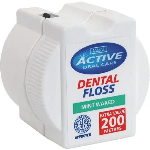 Nić dentystyczna woskowana mint 200 metrów Active oral care