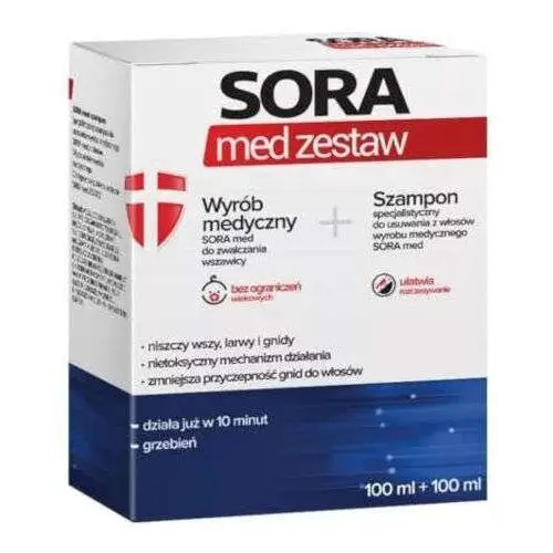 Sora med zestaw do zwalczania wszawicy płyn 100ml + szampon 100ml Aflofarm