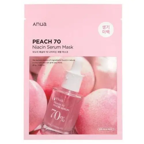 Peach 70 niacin serum mask, 25ml - rozjaśniająco-ujędrniająca maska do twarzy Anua