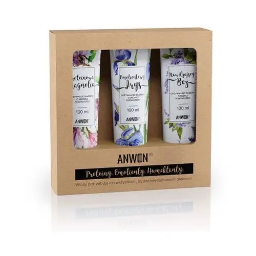 Anwen - zestaw odżywek do włosów o średniej prowatości 3w1, 3x100ml