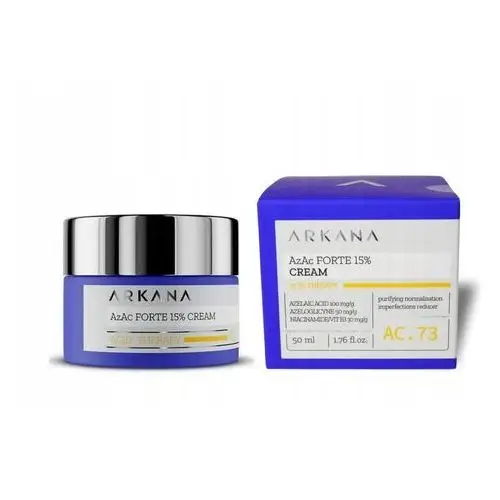 Arkana Azac Forte 15% Cream, Krem z Kwasem Azelainowym i Azeloglicyną, 50ml