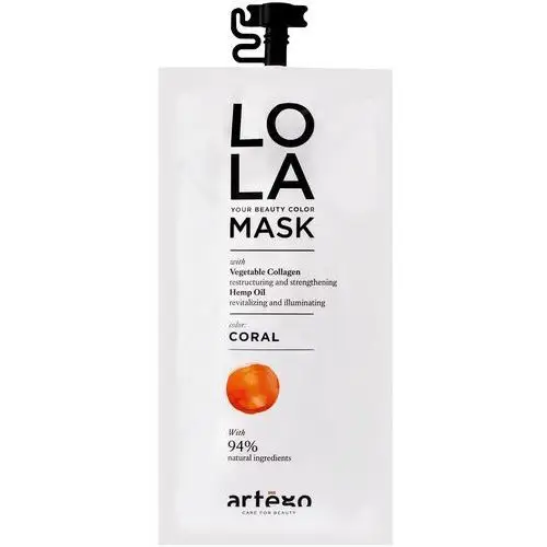 Lola mask coral maska tonująco-regenerująca do włosów miedzianych i czerwonych 20 ml Artego