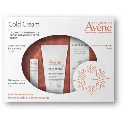 Avene Cold Cream Zestaw krem do twarzy 40ml+krem do rąk 50ml+pomadka do ust