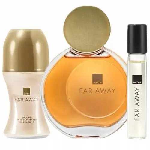 Avon Zestaw Far Away 3w1 Damski dla Niej Perfumy Kulka Perfumetka