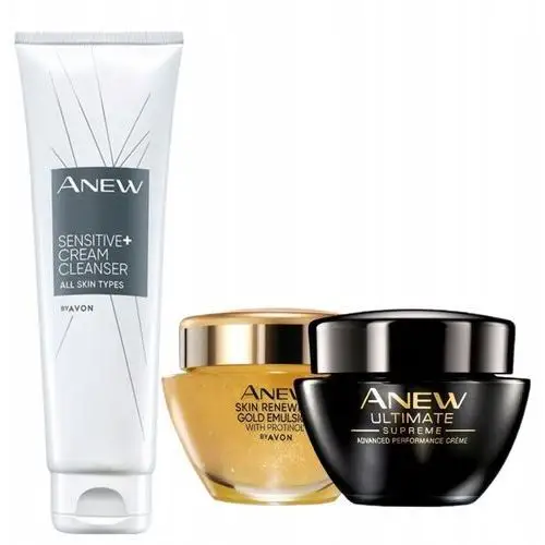 Avon Zestaw Kremów do Twarzy Anew 3w1 Krem Oczyszczający Emulsja Krem do Tw