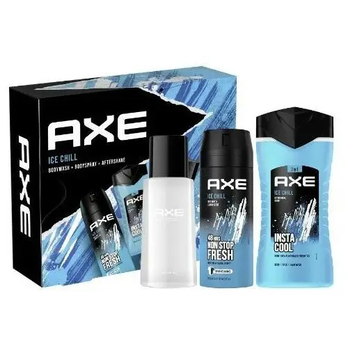 Ice chill men gift set ( deodorant spray 150 ml + shower gel 250 ml + aftershave 100 ml ) Axe
