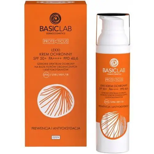 BasicLab Lekki Krem z filtrem SPF50+ do opalania, Przeciwsłoneczny 75 ml