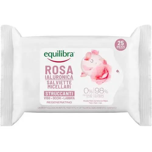 Equilibra rosa różane chusteczki micelarne do demakijażu z kwasem hialuronowym 1op.-25szt. Beauty formulas