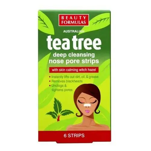 Beauty Formulas Tea Tree Głęboko oczyszczające paski na nos 1op-6szt, SONIA63377