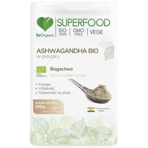 BeOrganic ASHWAGANDHA BIO w proszku (200 g.)