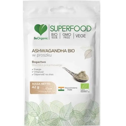 Beorganic ashwagandha bio w proszku (42 g.)