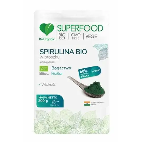 Spirulina bio w proszku (200 g.) Beorganic