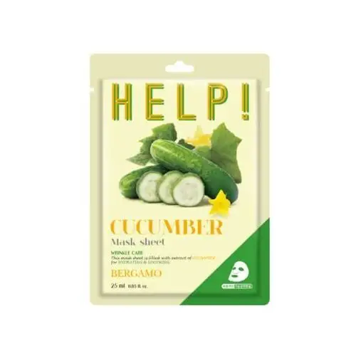 Bergamo - help! cucumber mask sheet, 25ml - wygładzająca maska w płachcie