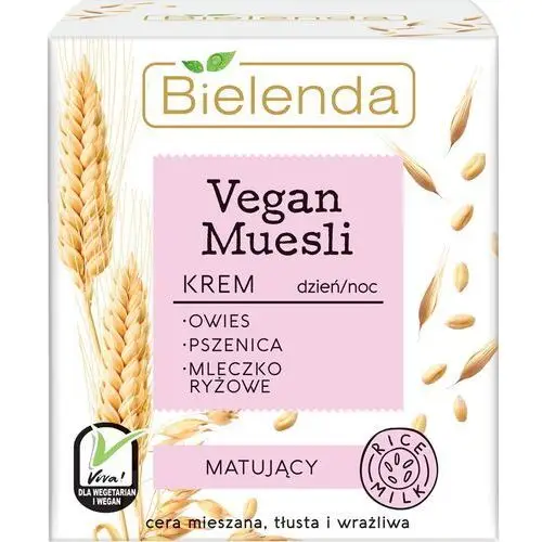 Bielenda vegan muesli matte cream krem matujący do cery tłustej. mieszanej i wrażliwej na dzień i na noc 50ml