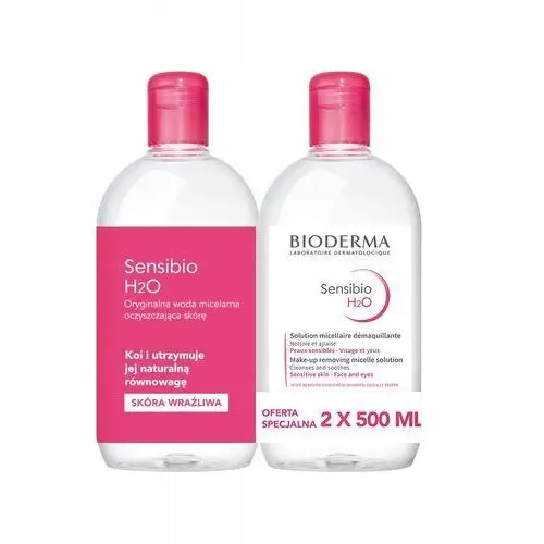 Bioderma Sensibio H2O Woda micelarna, 2 x 500 ml