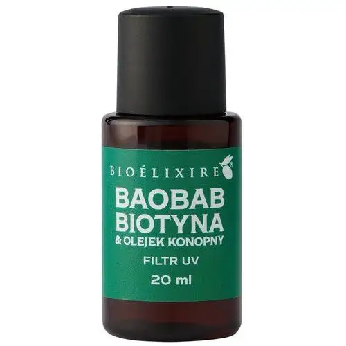 Silikonowe serum do włosów Baobab + Biotyna & Olejek Konopny 20ml Bioelixire,04