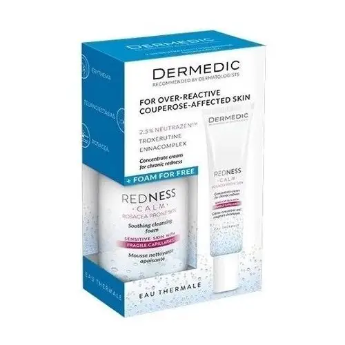 DERMEDIC Redness Calm Zestaw Kojąca Pianka oczyszczająca 170ml + Krem-koncentrat na chroniczne zaczerwienienia 40ml