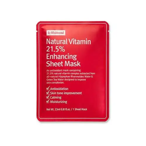 By Wishtrend Natural Vitamin C 21.5% Enhancing Sheet Mask 23ml - maska w płachcie witamina C