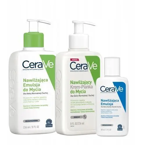 CeraVe Emulsja Nawilżająca do Mycia 236ml, Krem-Pianka Demakijaż