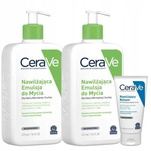 CeraVe Emulsja Nawilżająca do Mycia Dla Skóry Normalnej i Suchej 473ml x2