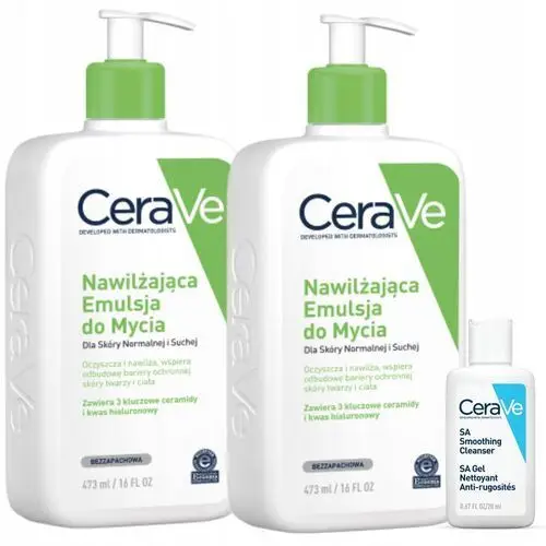 CeraVe Emulsja Nawilżająca do Mycia Dla Skóry Normalnej i Suchej 473ml x2