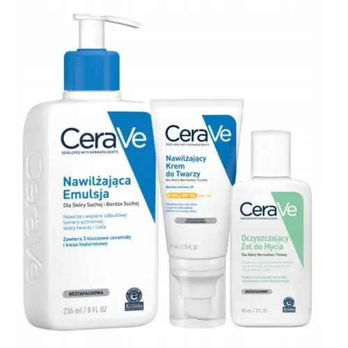 CeraVe Emulsja Nawilżająca Skóra Sucha 236ml, Krem do Twarzy Spf 50, 52ml