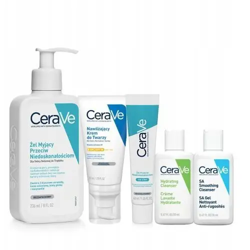 CeraVe Krem do Twarzy Spf 50 52ml Żel Myjący 236ml Żel 40ml