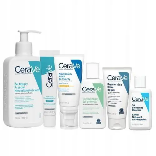 CeraVe Krem do Twarzy Spf 50 52ml, Żel Myjący 236ml, Żel 40ml Krem do rąk