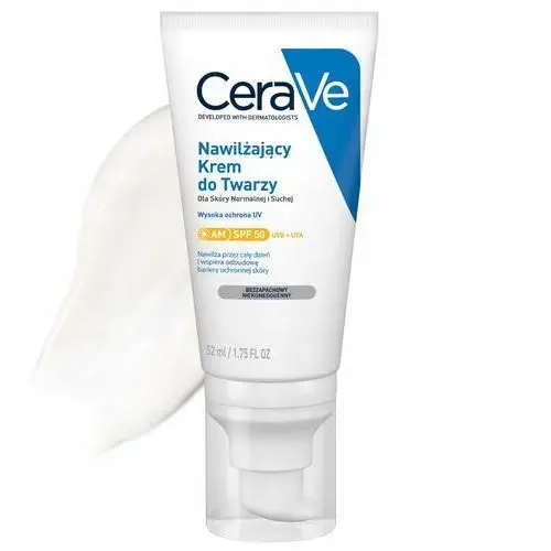 CeraVe Krem Nawilżający do Twarzy, Skóra Normalna i Sucha z Spf 50 52ml