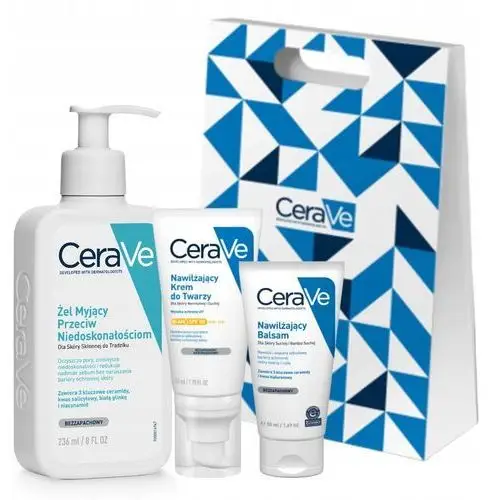 CeraVe Nawilżający Krem do Twarzy Spf 50 52ml Żel Myjący 236 ml