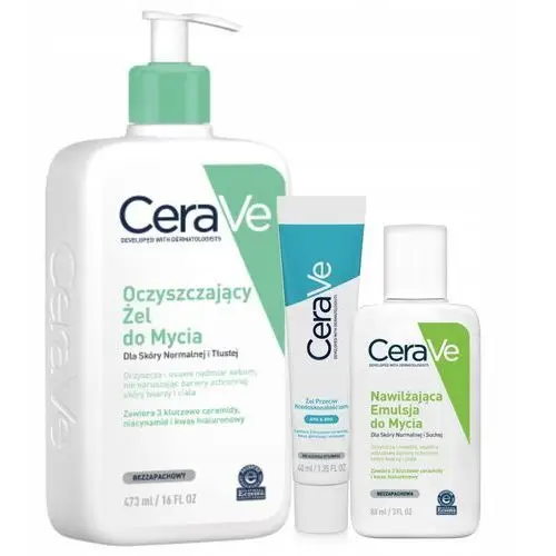 CeraVe Żel Oczyszczający 473ml, Żel Przeciw Niedoskonałościom 40ml