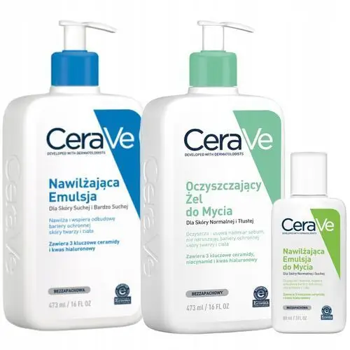 CeraVe Żel Oczyszczający do Mycia 473ml, Emulsja Nawilżająca 473ml