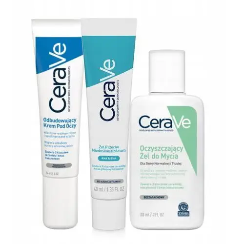 CeraVe Zestaw Krem pod Oczy 14g, Żel Przeciw Niedoskonałościom 40ml