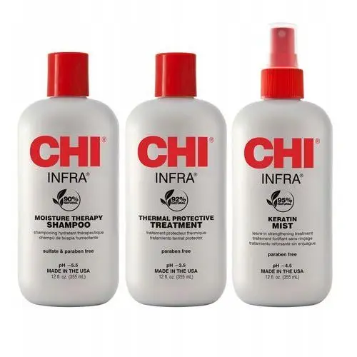 Chi Infra Szampon Odżywka 355 Keratin Mist Zestaw