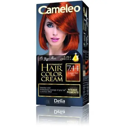 Cosmetics cameleo hcc farba permanentna omega+ nr 7.44 copper red 1op. Delia