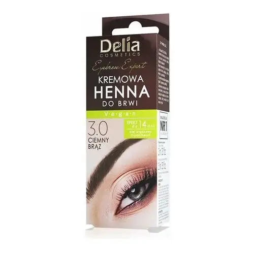 Henna do brwi w kremie ciemny brąz 3.0 Delia Cosmetics Eyebrow Expert