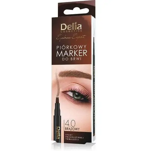 Piórkowy marker do brwi Triple Pen 24h Brązowy 4.0 Delia Cosmetics EYEBROW EXPERT,75