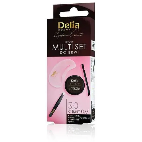 Zestaw do stylizacji brwi 3.0 ciemny brąz eyebrow expert Delia cosmetics