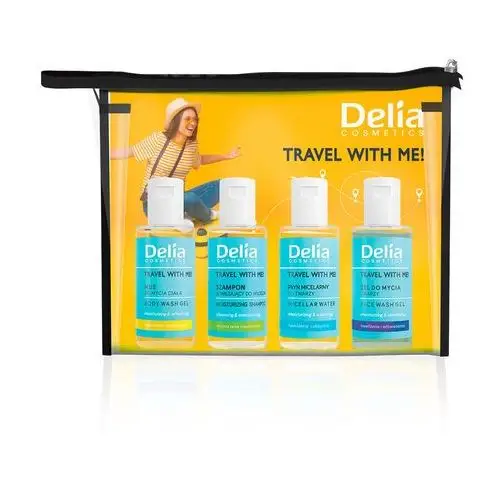 Zestaw podróżny - płyn micelarny, mus, żel, szampon travel with me Delia cosmetics