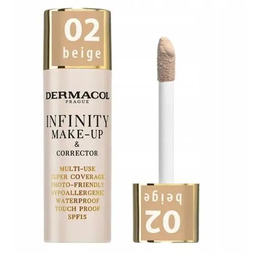 Dermacol Infinity Make-up Podkład Korektor Mocno Kryjący z Pacynką 02 Beige