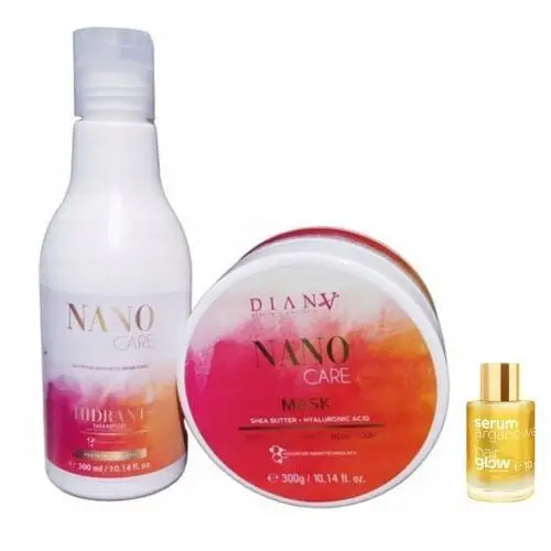 Diana Nano Care Zestaw Szampon Maska po nanoplastii+OLEJEK Uv 10 ML