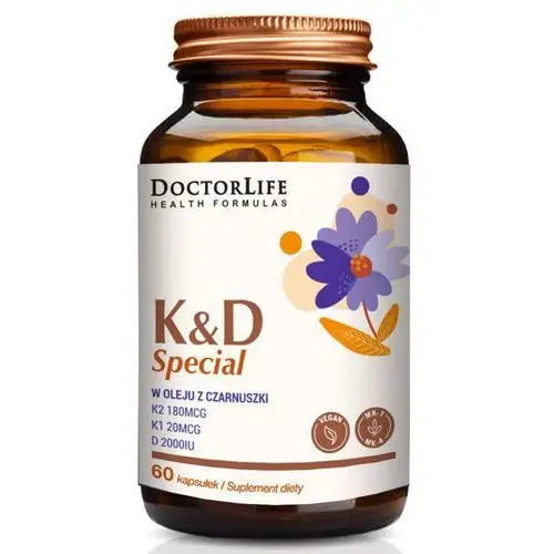 Suplement witaminy K i D w oleju z czarnuszki Doctor Life,65