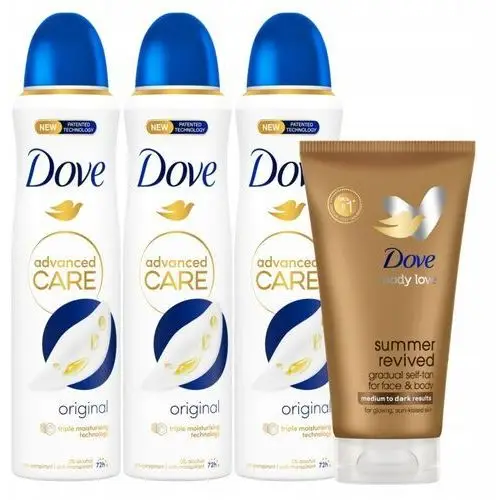 Dove Advanced Care Antyperspirant Original 3x150ml Samoopalacz