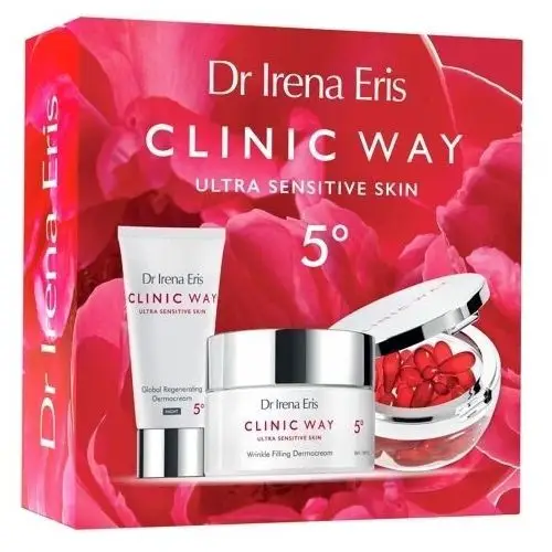 Dr Irena Eris CLINIC WAY 5° Wypełnienie Zmarszczek Dermokrem Wypełniający Zmarszczki SPF20 50ml+Dermokrem Globalnie Regenerujący na noc 30ml+Dermokapsułki Rewitalizujące x 30 kapsułek