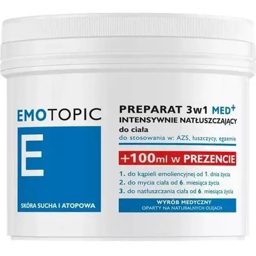 Emotopic preparat 3w1 MED+ intensywnie natłuszczający do ciała 400ml+100ml Gratis